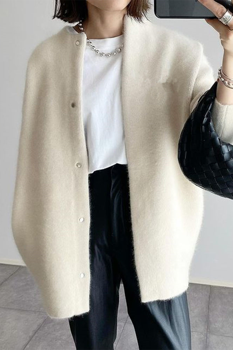 Stylish Casual Patchwork Knitted Jacket - 9 Color Options