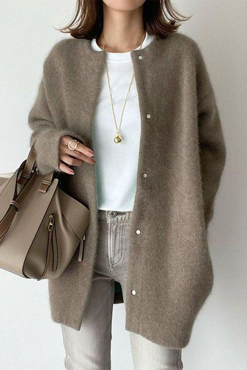 Stylish Casual Patchwork Knitted Jacket - 9 Color Options