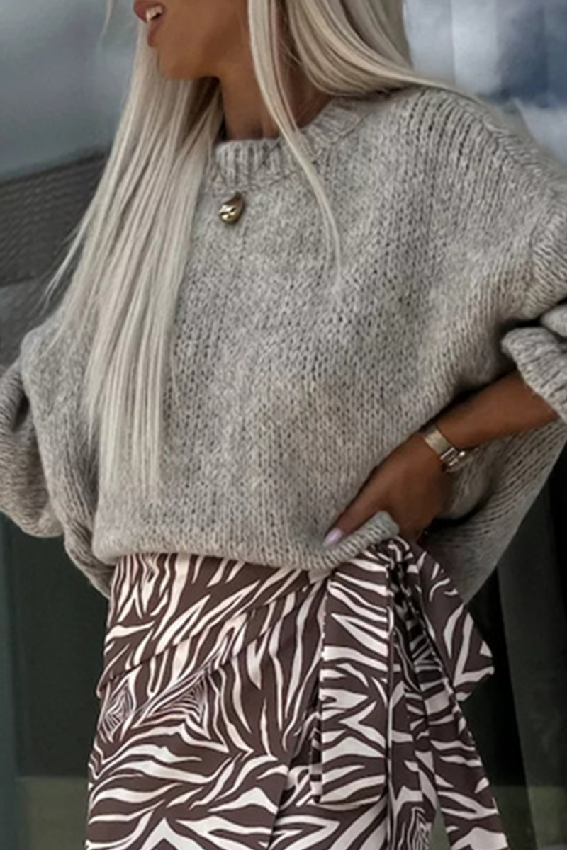 Bohonini Casual Ruffle Weave O Neck Sweater in 4 Colors