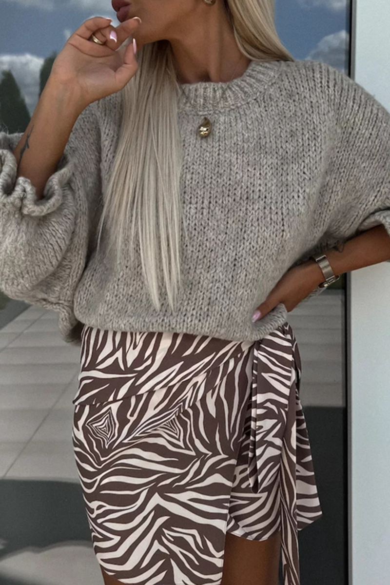 Bohonini Casual Ruffle Weave O Neck Sweater in 4 Colors