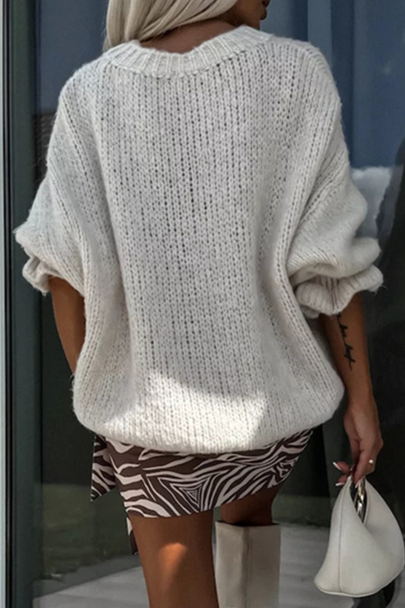 Bohonini Casual Ruffle Weave O Neck Sweater in 4 Colors