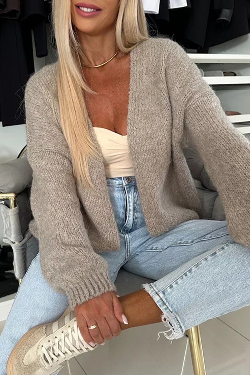 Bohonini Casual V Neck Knitted Jacket for Everyday Style