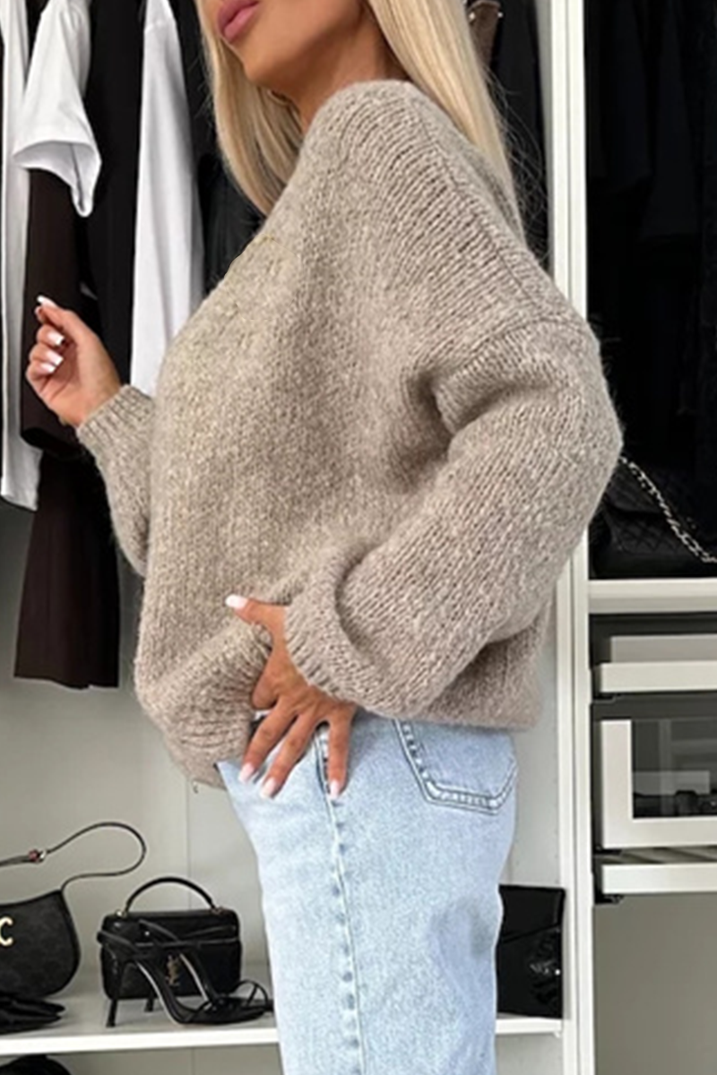 Bohonini Casual V Neck Knitted Jacket for Everyday Style