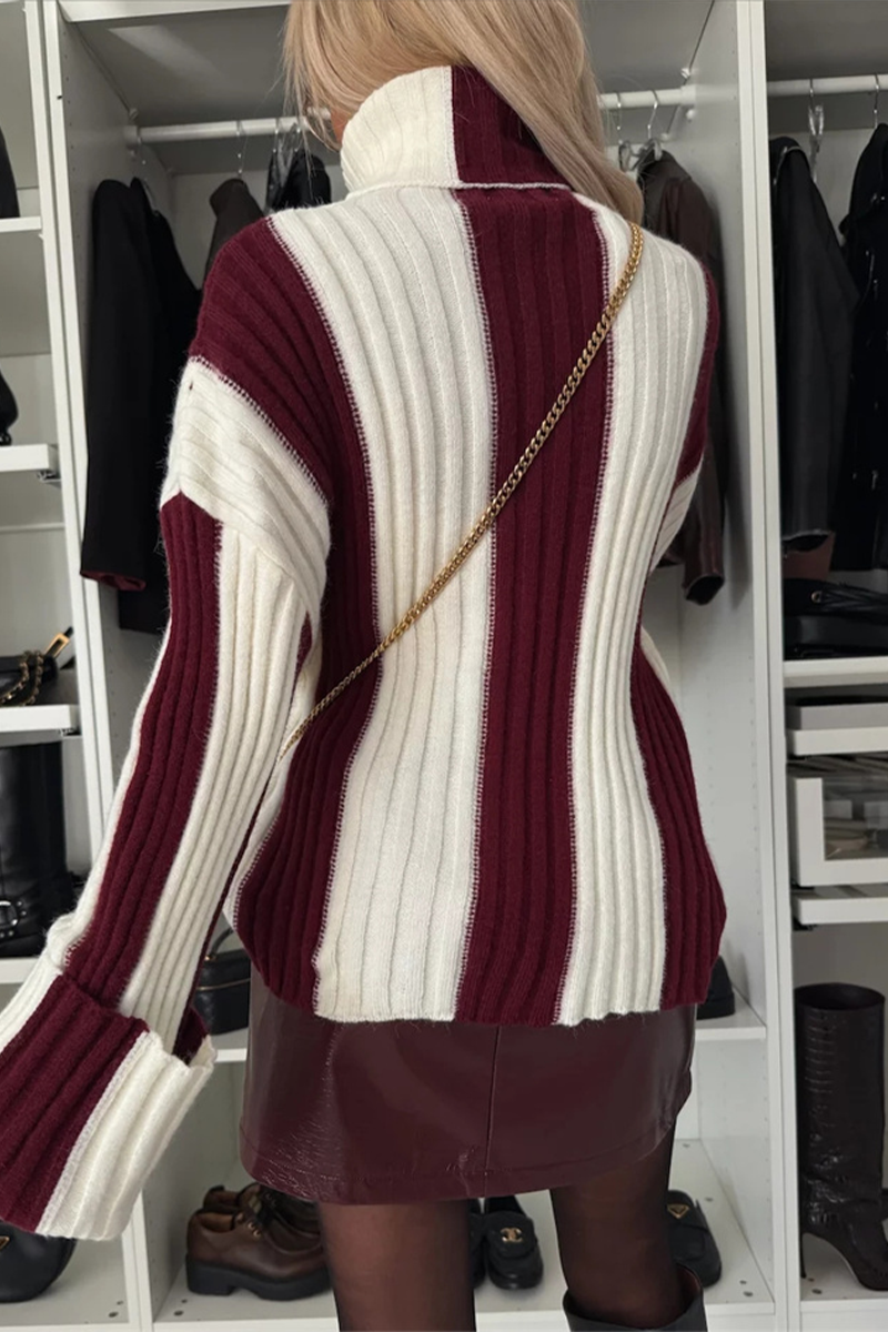 Bohonini Casual Stripe Turtleneck Sweater for Effortless Style