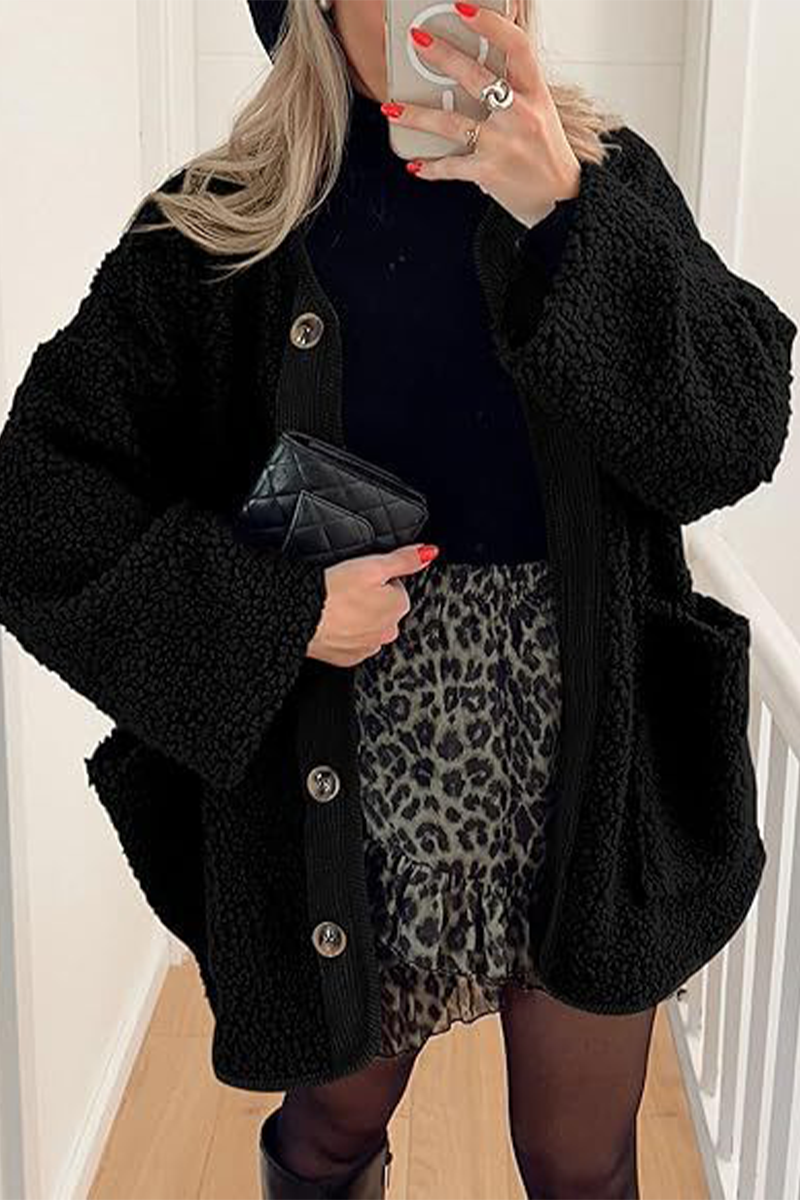 Stylish Contrast Pocket O Neck Blazer Jacket in 6 Colors