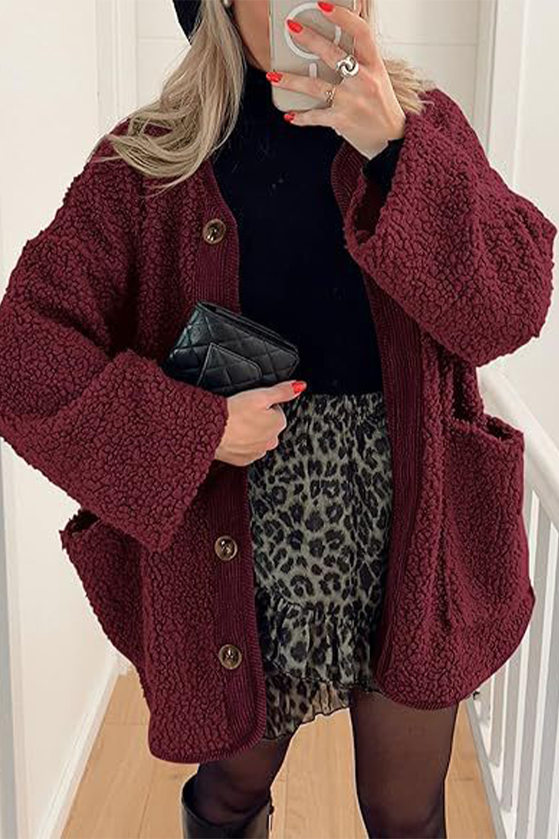 Stylish Contrast Pocket O Neck Blazer Jacket in 6 Colors