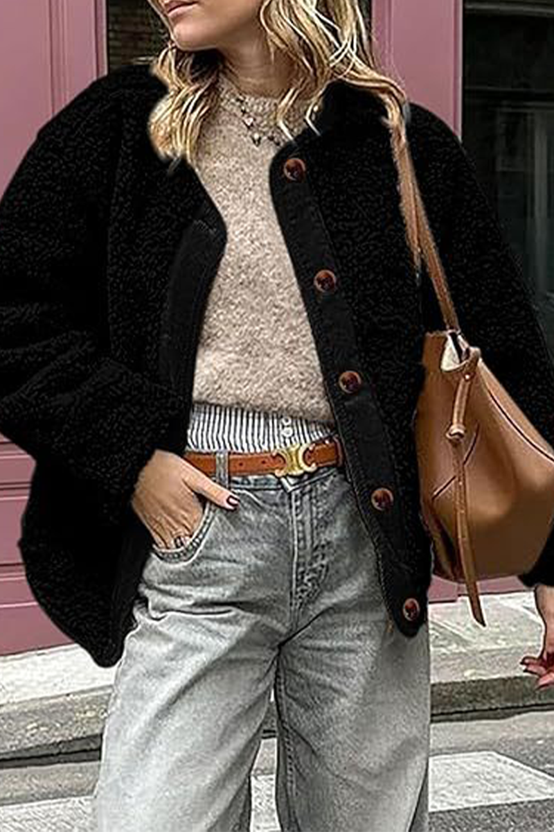 Stylish Contrast Pocket O Neck Blazer Jacket in 6 Colors