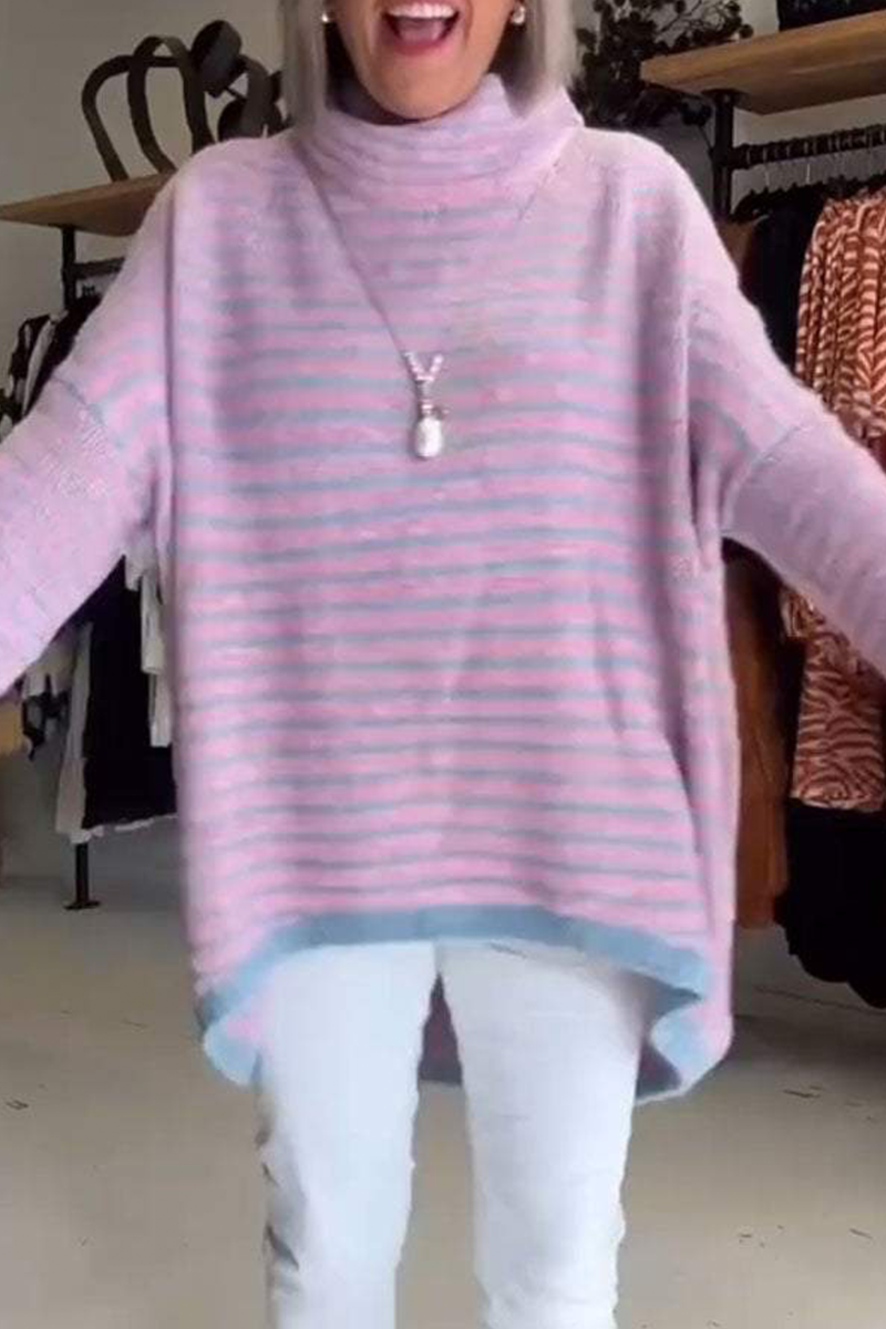 Bohonini Casual Stripe Turtleneck Sweater in 5 Colors