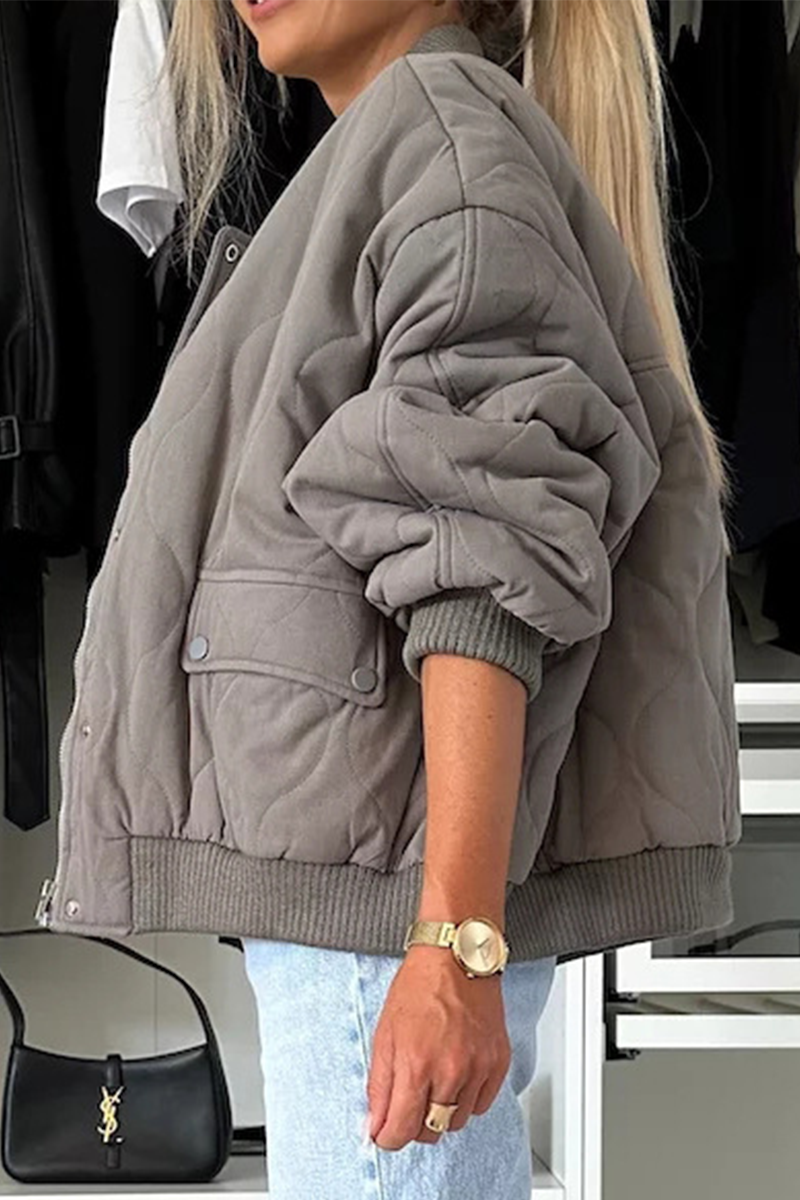 Casual O Neck Blazer with Pocket Buttons in 3 Colors