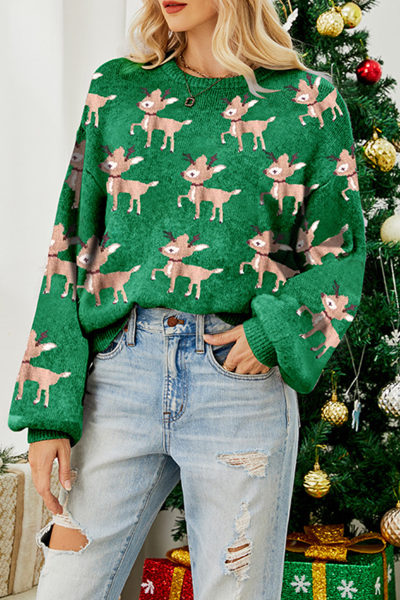 Bohonini Wapiti Jacquard O Neck Sweater in 4 Colors