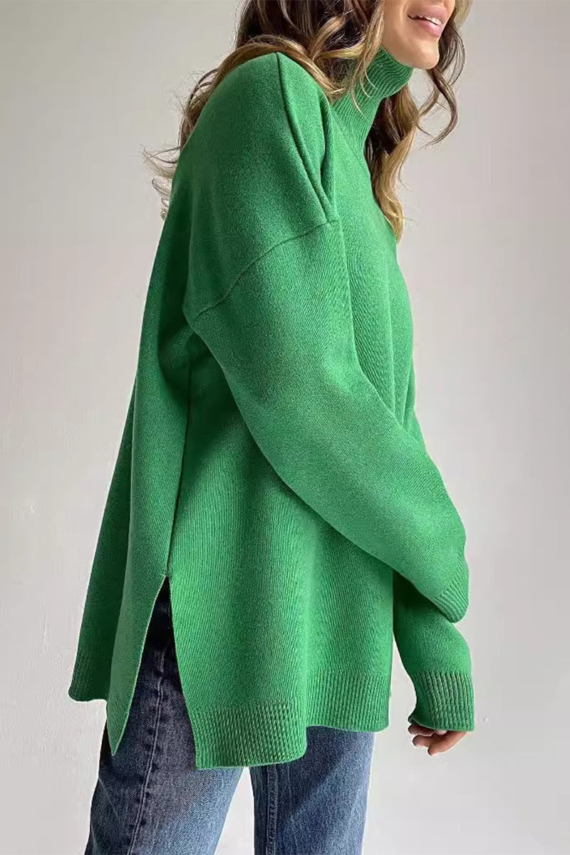 Flornana Casual Solid Color Turtleneck Sweater Collection