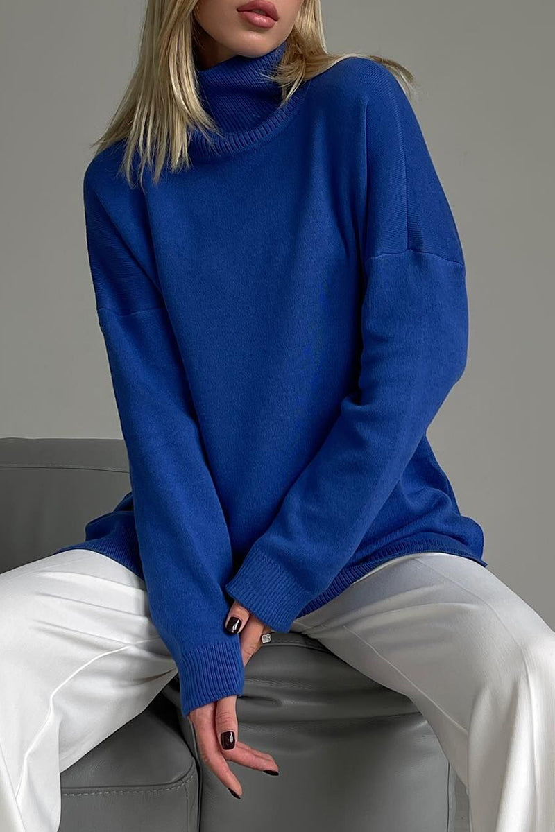 Flornana Casual Solid Color Turtleneck Sweater Collection