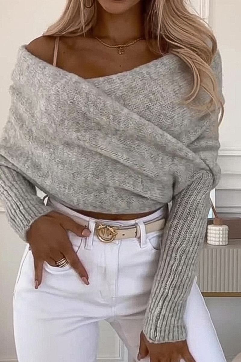 Bohonini Irregular V Neck Sweater in Solid Colors for Style