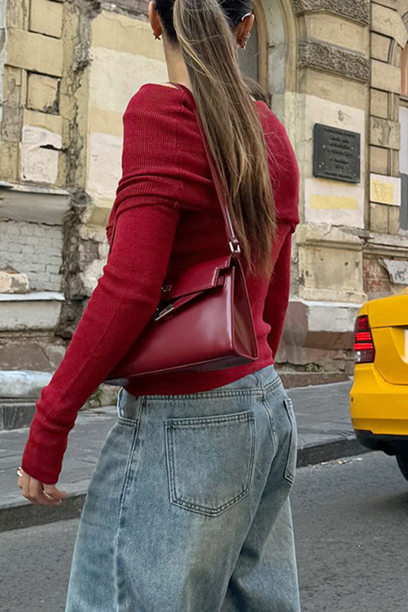 Sexy Solid Color Ruched Off Shoulder Tops - Fashionpara