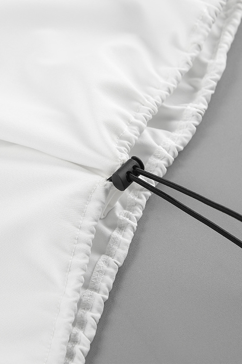 Casual Street Draw String Pocket Buttons Turndown Collar Long Sleeve Two Pieces - Fashionpara