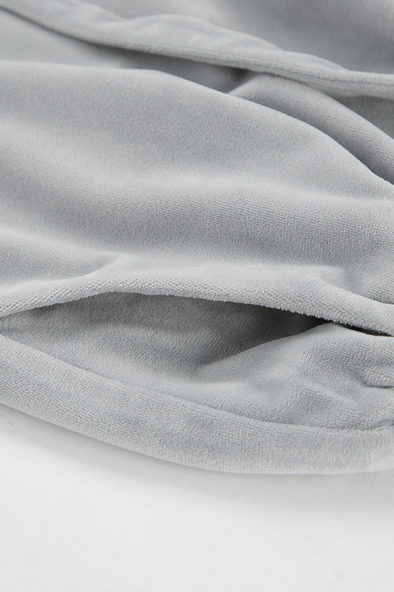 Casual Street Pocket Lace Up Turndown Collar Long Sleeve Two Pieces - Fashionpara