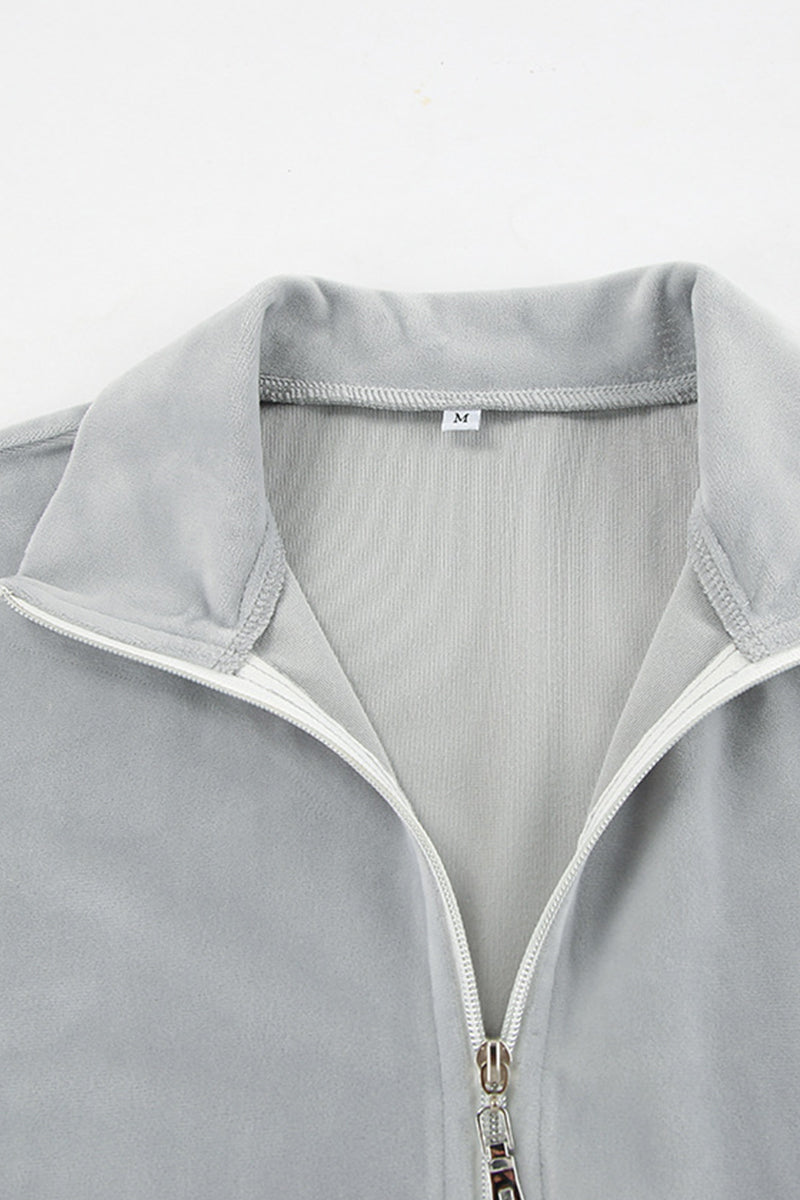 Casual Street Pocket Lace Up Turndown Collar Long Sleeve Two Pieces - Fashionpara