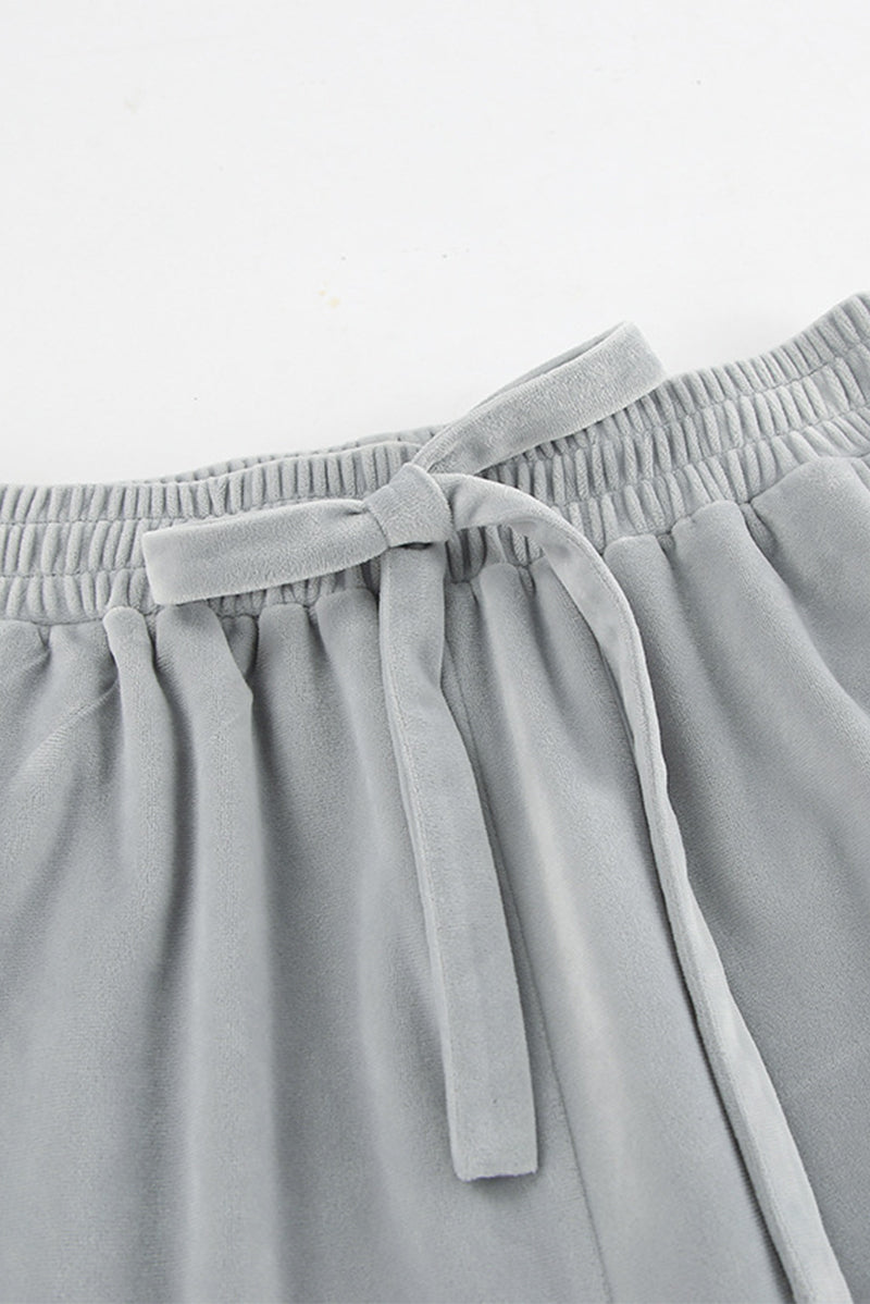 Casual Street Pocket Lace Up Turndown Collar Long Sleeve Two Pieces - Fashionpara