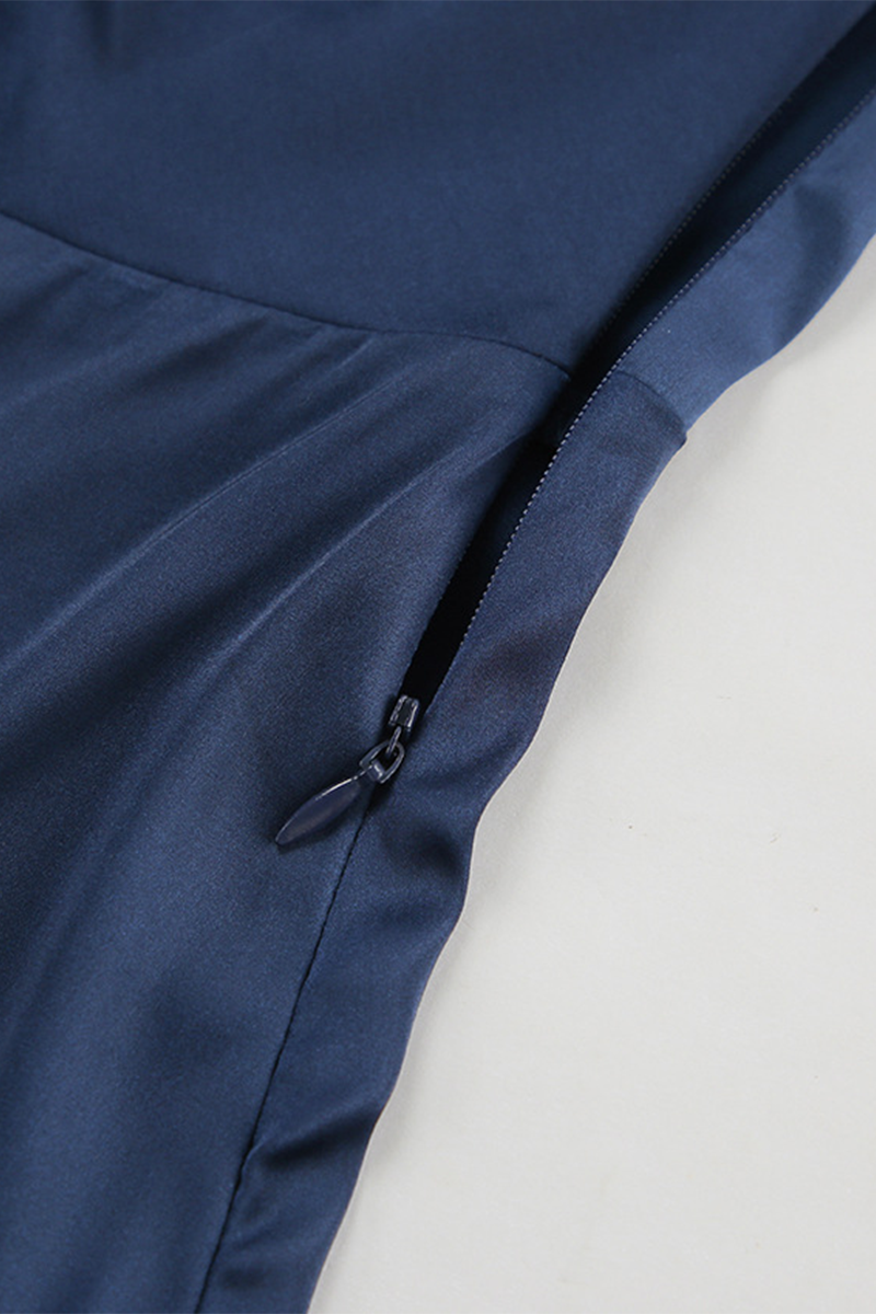 Sexy Ruched Irregular Pile Heap Collar Shirt Dresses - Fashionpara