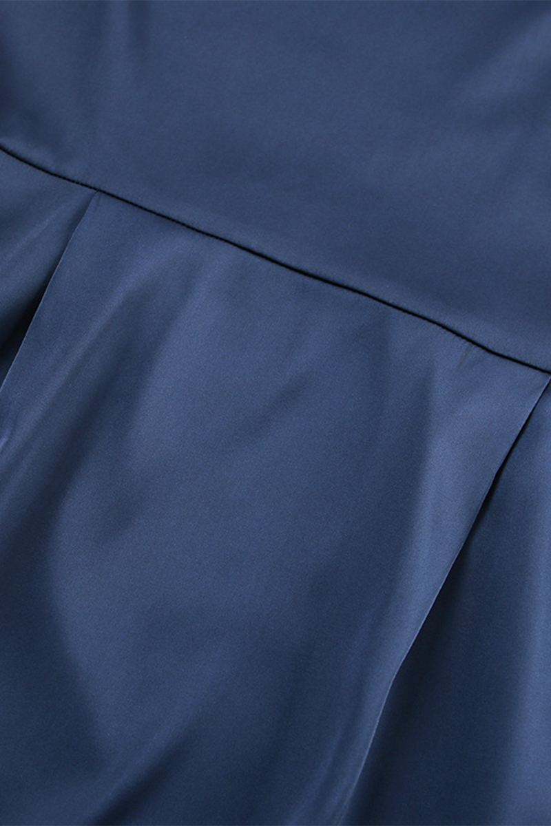 Sexy Ruched Irregular Pile Heap Collar Shirt Dresses - Fashionpara