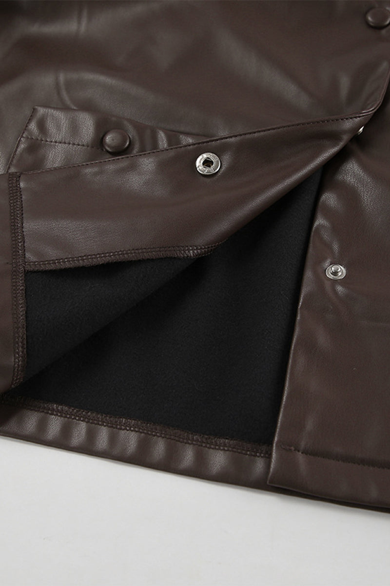 Solid Color Pocket Blazer with Stylish Turndown Collar