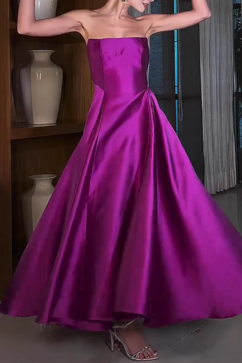 Sexy Ruched Zipper Strapless Evening Dresses - Fashionpara