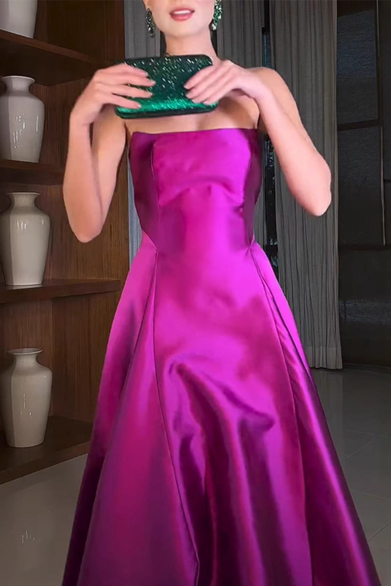 Sexy Ruched Zipper Strapless Evening Dresses - Fashionpara