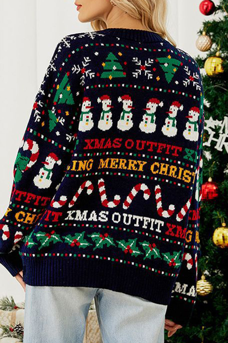 Florcoo Casual Snowflake Patterned Christmas Sweater