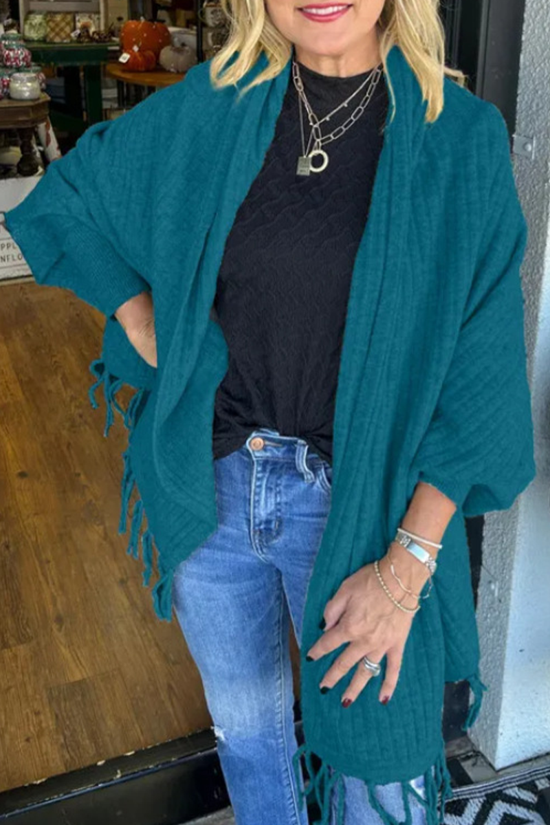 Fringed Trim Irregular Cardigan Outerwear in 9 Colors