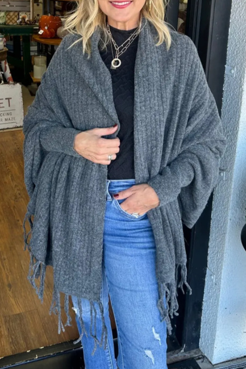 Fringed Trim Irregular Cardigan Outerwear in 9 Colors