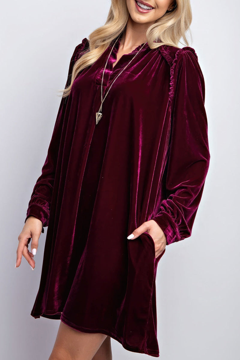 Casual Stringy Selvedge V Neck A Line Dresses(3 Colors) - Fashionpara