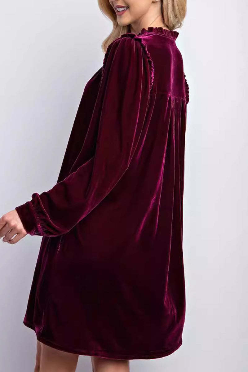 Casual Stringy Selvedge V Neck A Line Dresses(3 Colors) - Fashionpara