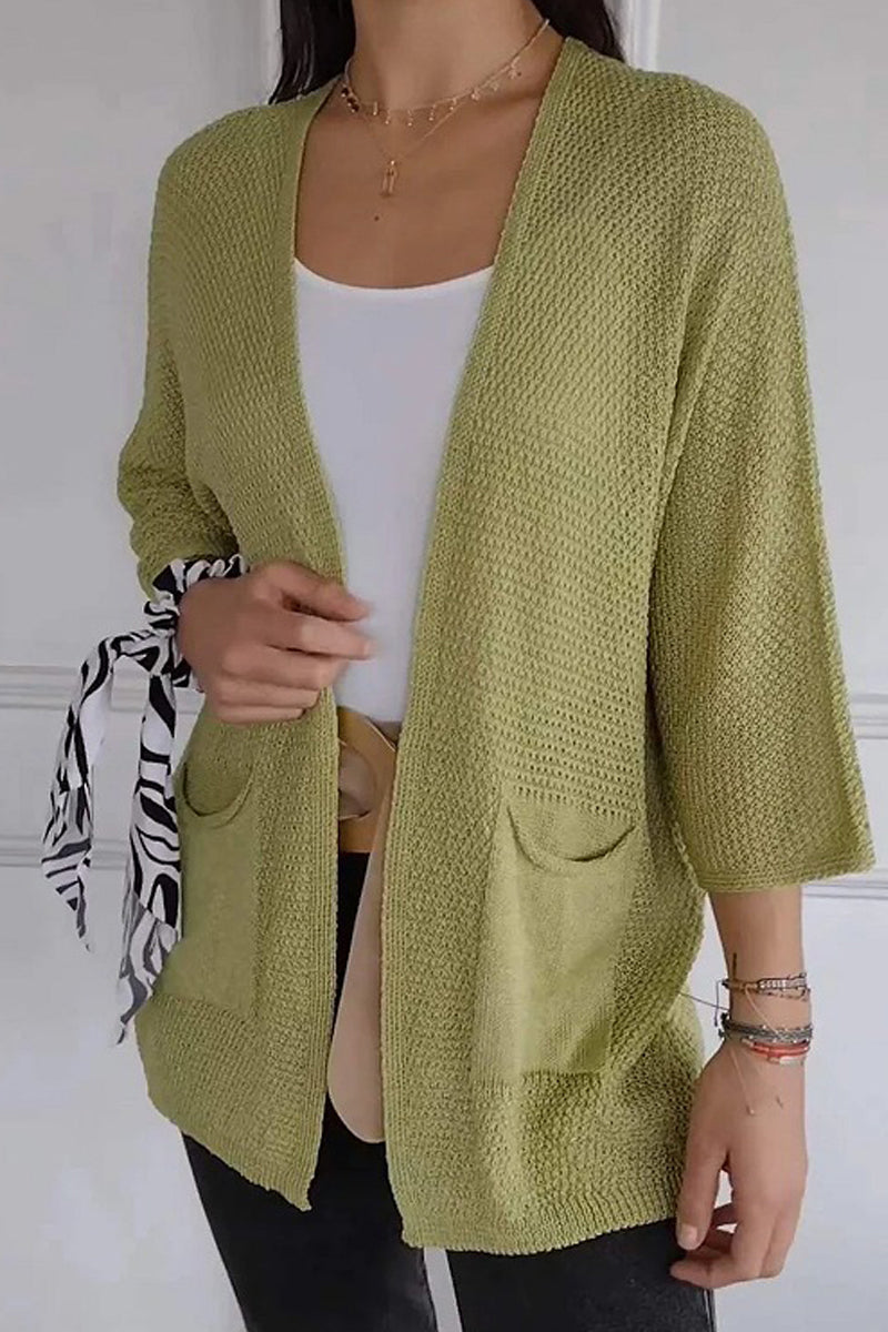 Bohonini Solid Color Pocket Cardigan for Effortless Style