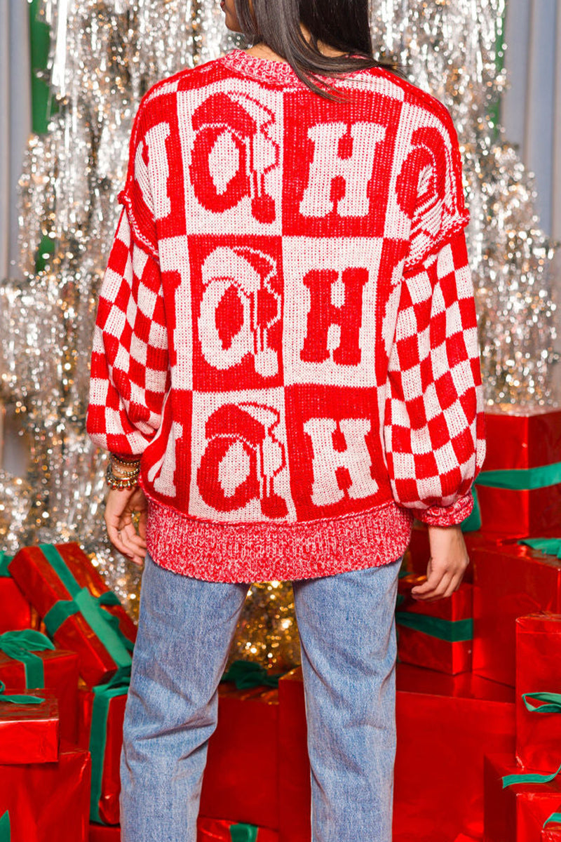 Florcoo Casual Plaid Weave O Neck Sweater for Effortless Style