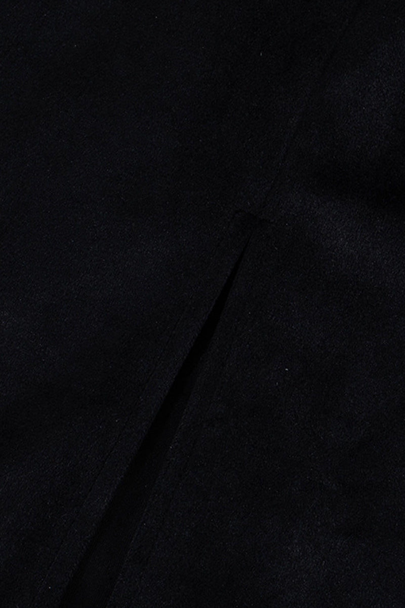 Elegant Zipper Contrast Turndown Collar One Step Skirt Dresses - Fashionpara