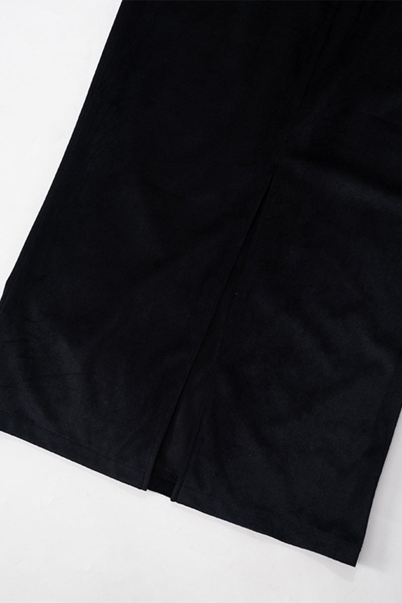 Elegant Zipper Contrast Turndown Collar One Step Skirt Dresses - Fashionpara