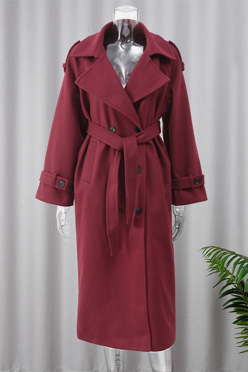 Stylish Casual Lace-Up Turndown Collar Outerwear Jacket