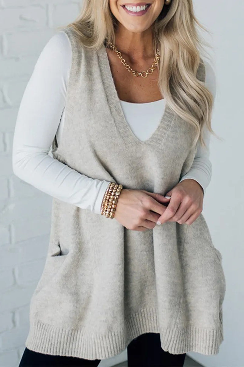 Bohonini Casual V Neck Sweater with Pocket in 5 Colors