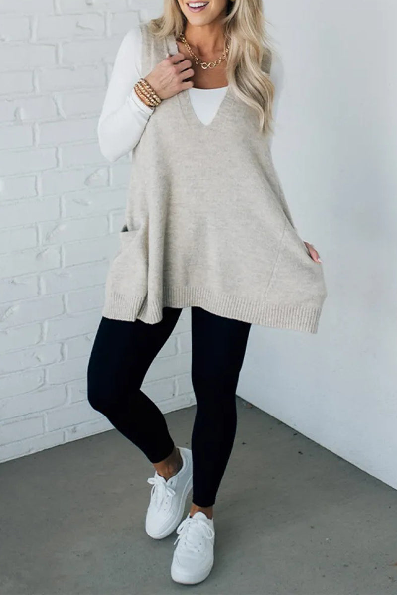 Bohonini Casual V Neck Sweater with Pocket in 5 Colors