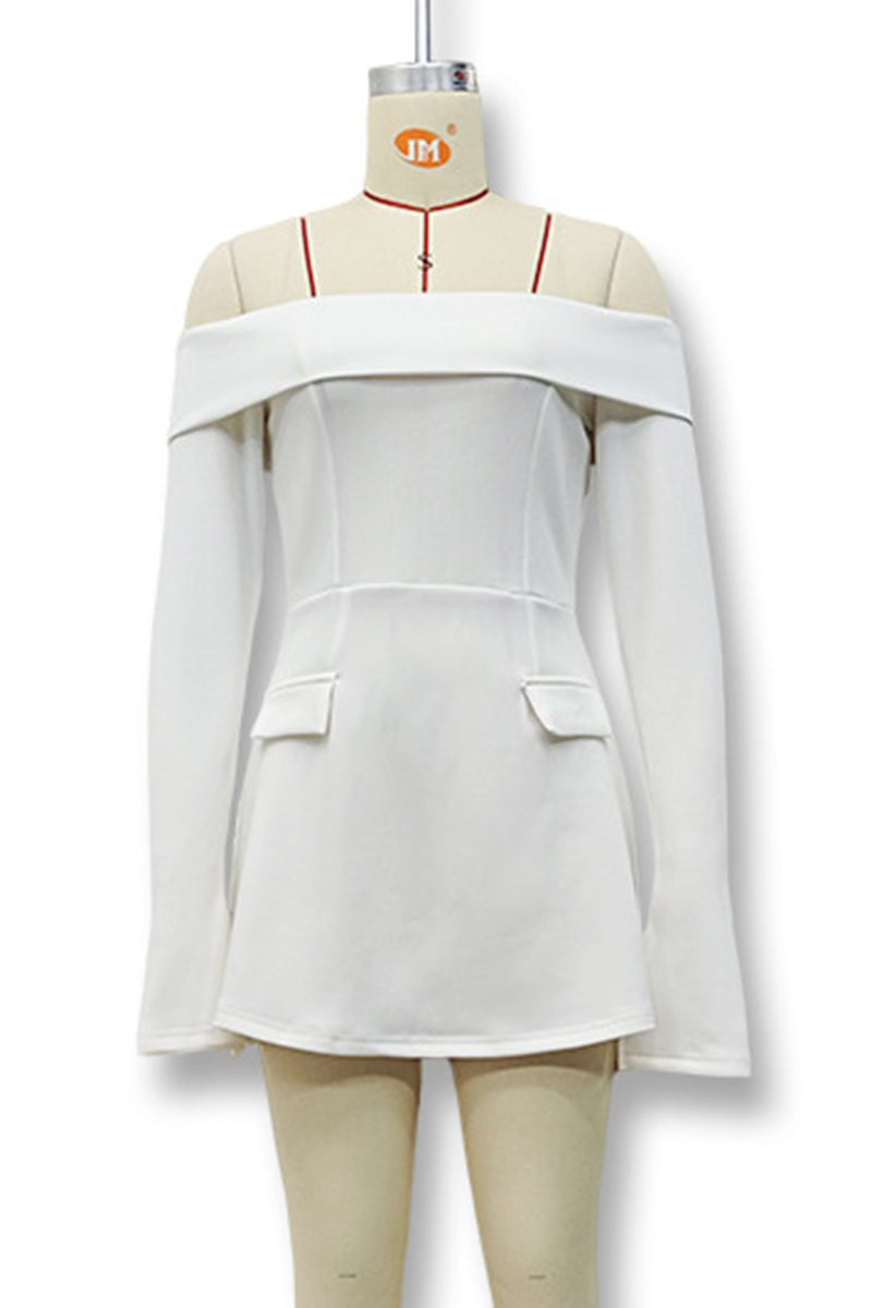 Sexy Patchwork Off Shoulder A Line Dresses(3 Colors) - Fashionpara