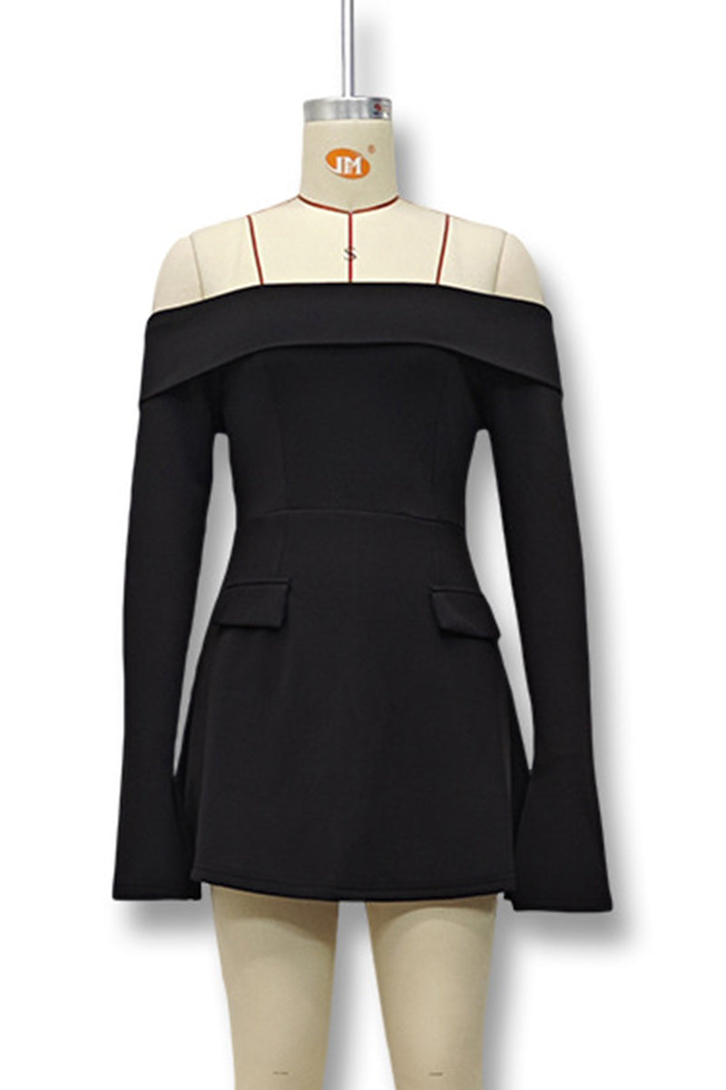 Sexy Patchwork Off Shoulder A Line Dresses(3 Colors) - Fashionpara