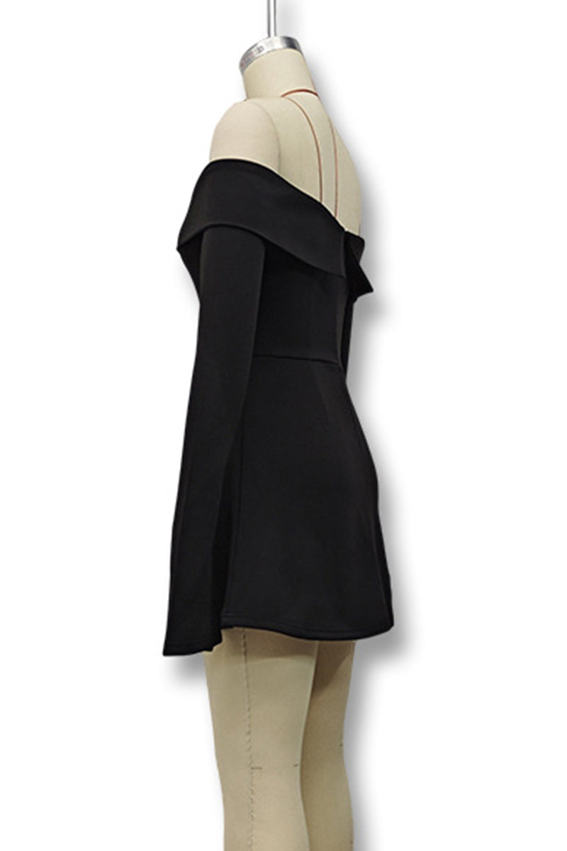 Sexy Patchwork Off Shoulder A Line Dresses(3 Colors) - Fashionpara