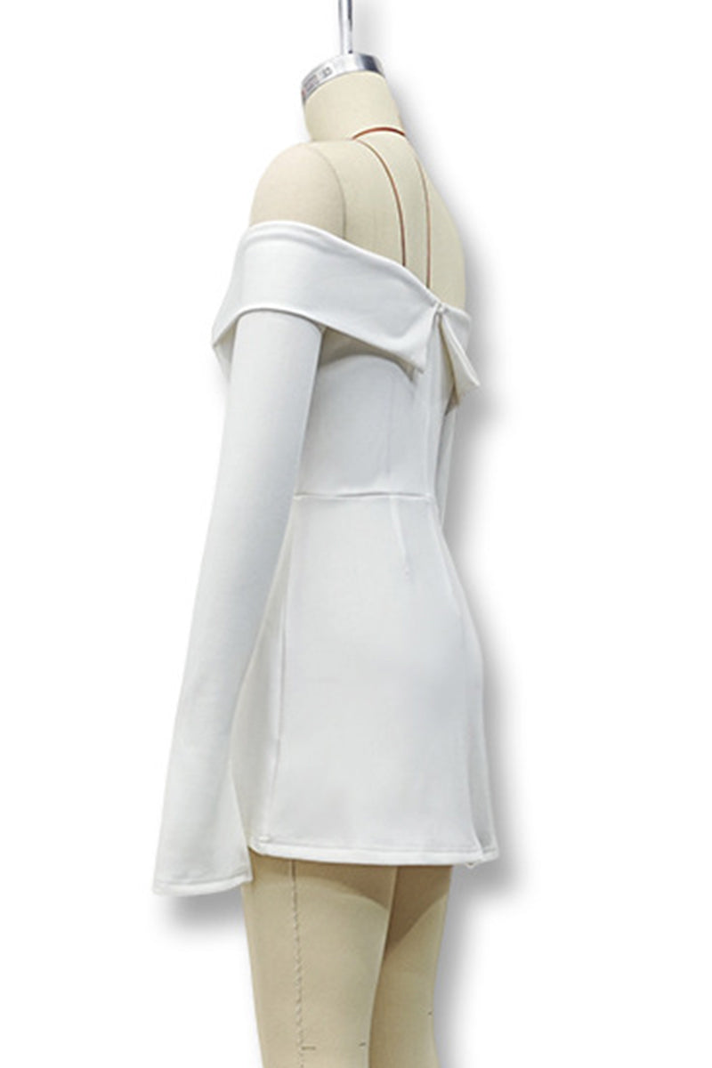 Sexy Patchwork Off Shoulder A Line Dresses(3 Colors) - Fashionpara