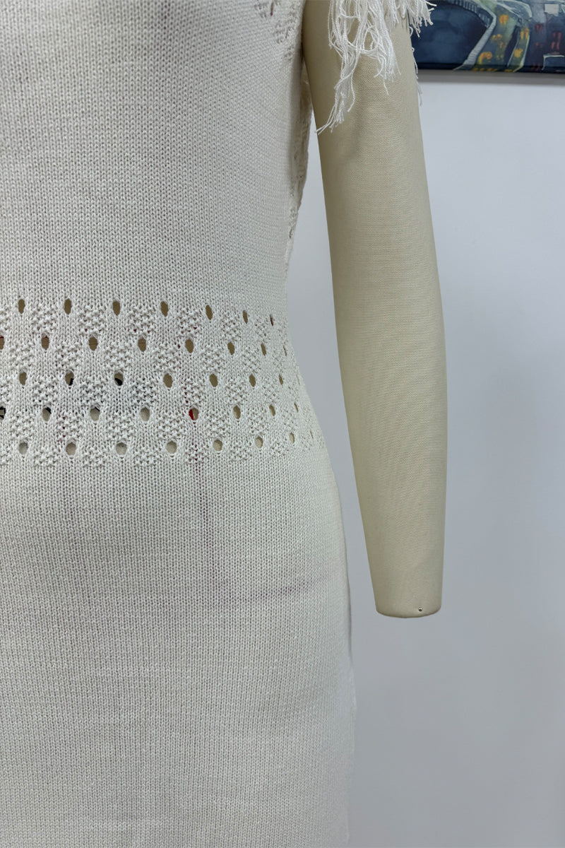 Bohonini Casual Hollow Out O Neck Sweater Dress for Women