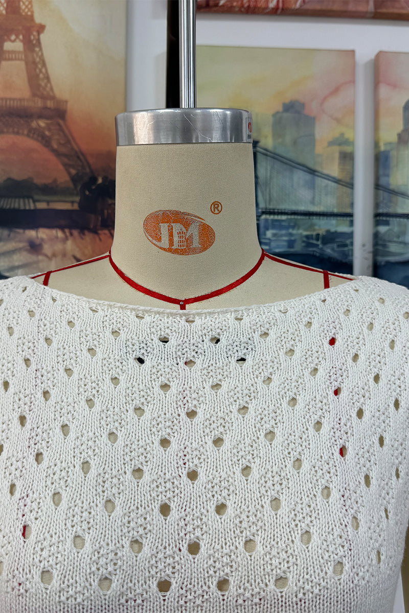 Bohonini Casual Hollow Out O Neck Sweater Dress for Women