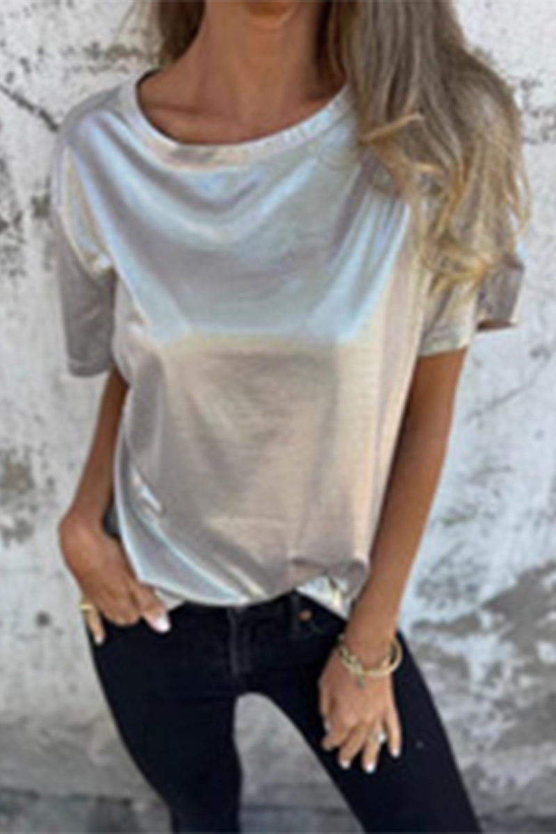 Casual Solid Color O Neck T-Shirts(5 Colors) - Fashionpara