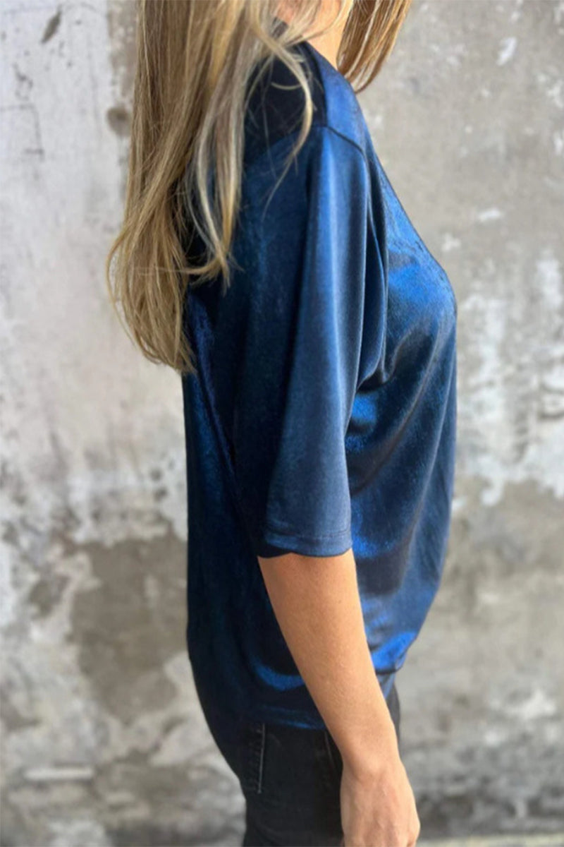 Casual Solid Color O Neck T-Shirts(5 Colors) - Fashionpara