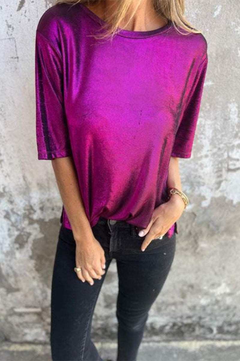 Casual Solid Color O Neck T-Shirts(5 Colors) - Fashionpara