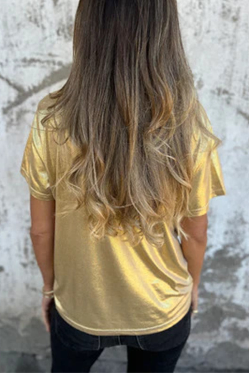 Casual Solid Color O Neck T-Shirts(5 Colors) - Fashionpara