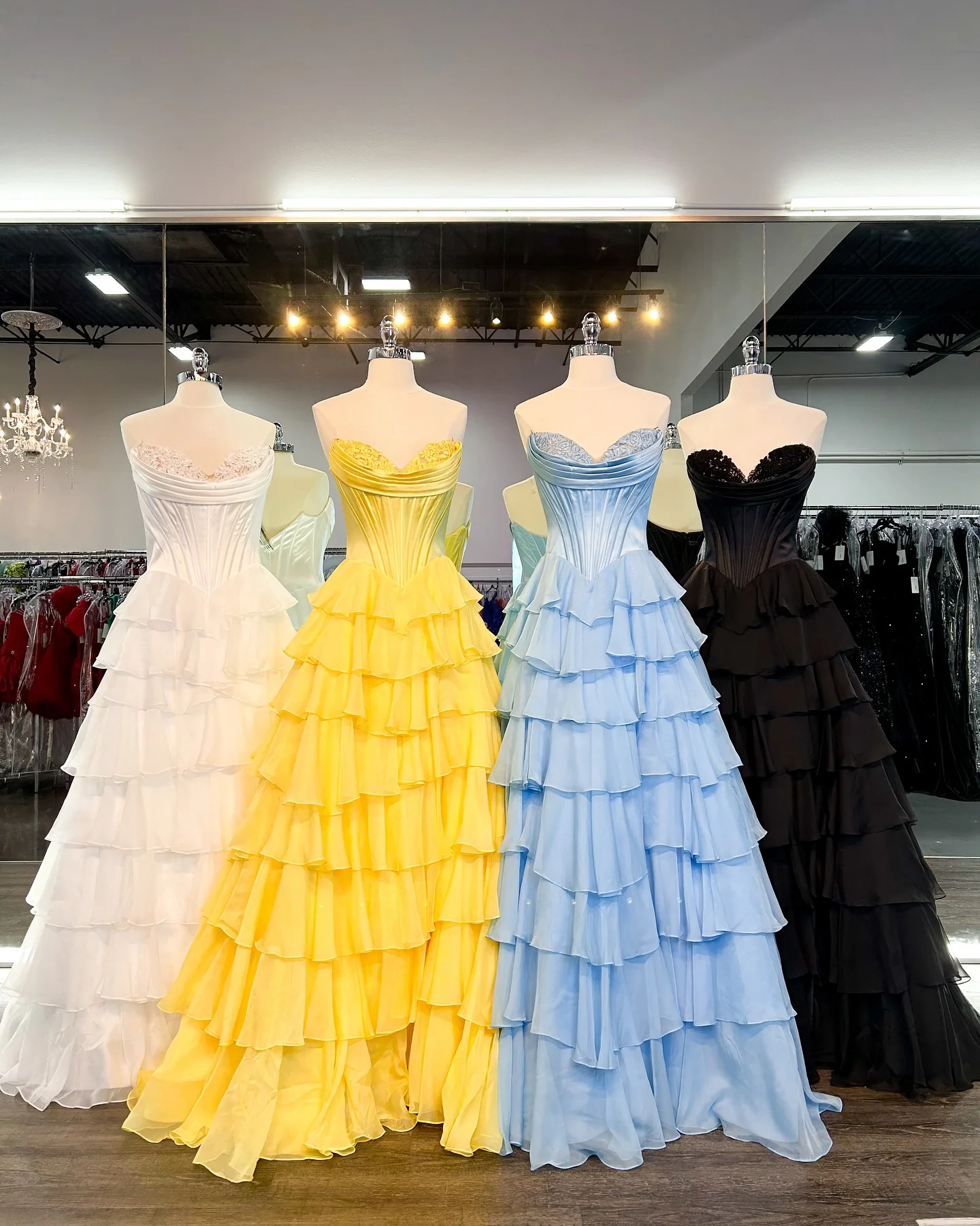 Special Tiered Quinceanera Dresses Side Slit A-Line Tulle Prom Gown